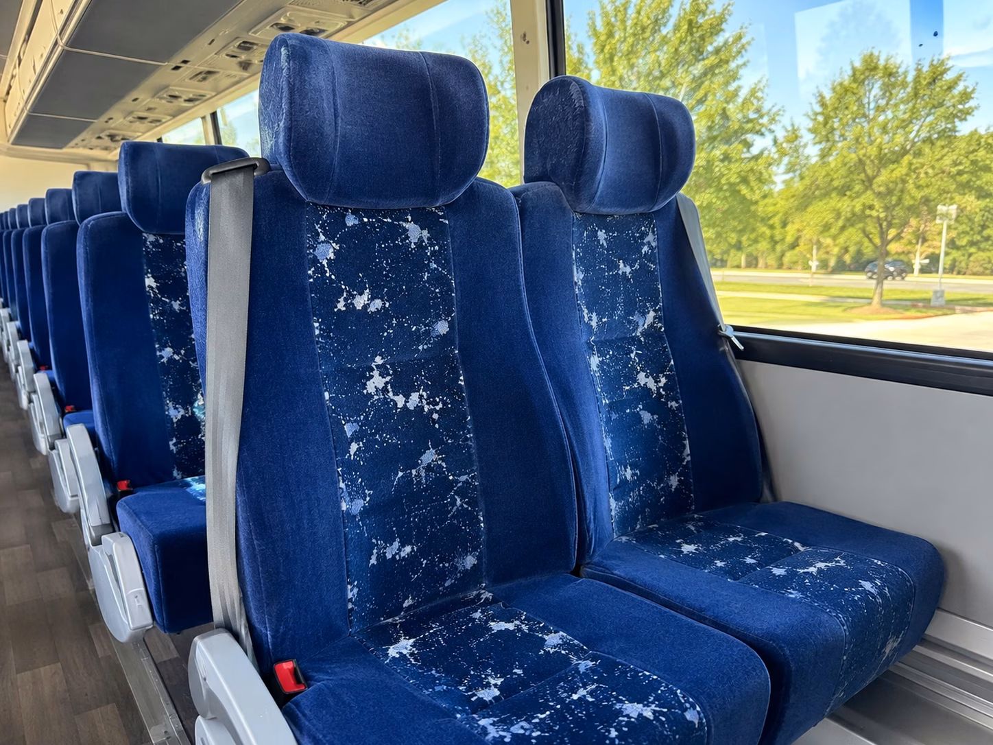 temple charter bus rental interior