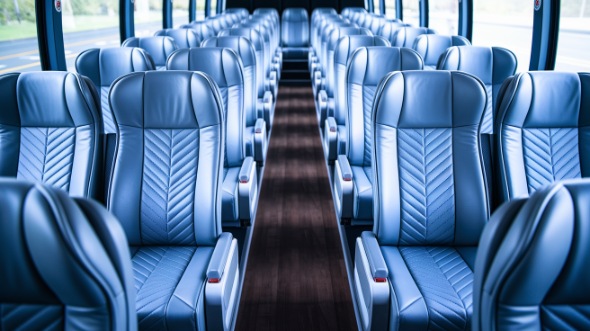 56 passenger charter bus interior view