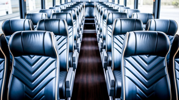 temple 50 passenger charter bus inside